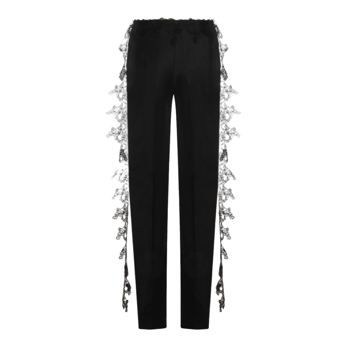 Blumarine Slim-Fit Black Trousers With Lace Detailing