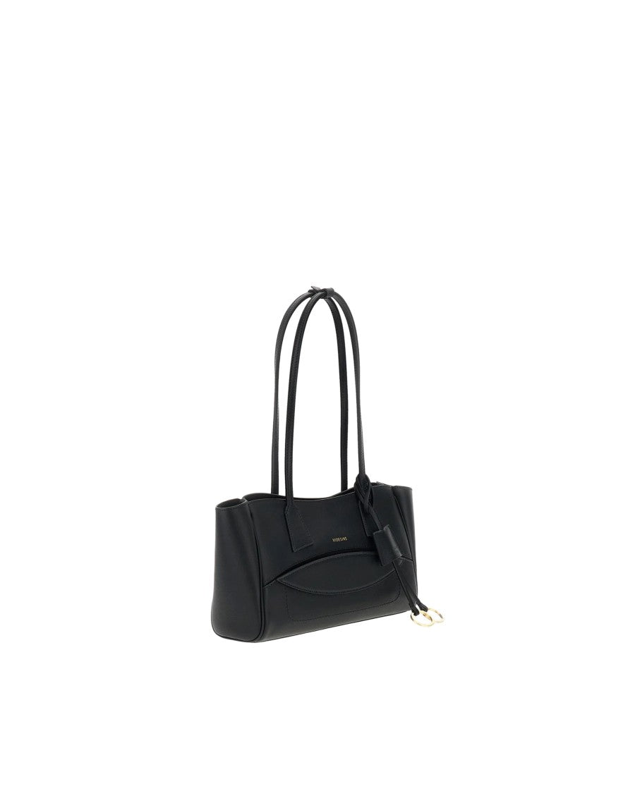 Hidesins Shopper S Black Rectangular Calf Leather Tote Bag