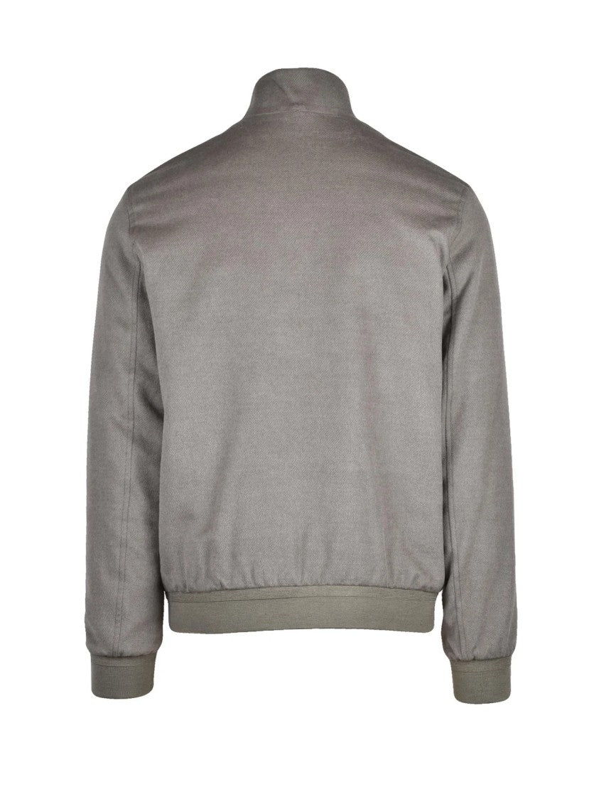 Duno Green Hybrid Quilted Wool-Blend Jacket