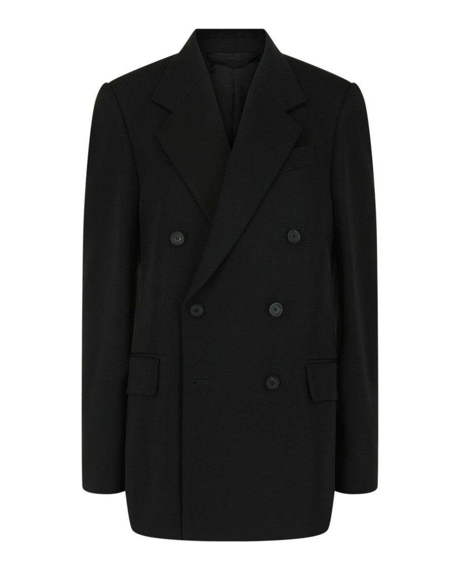 Balenciaga Boxy Double-Breasted Wool Blazer With Notched Lapel