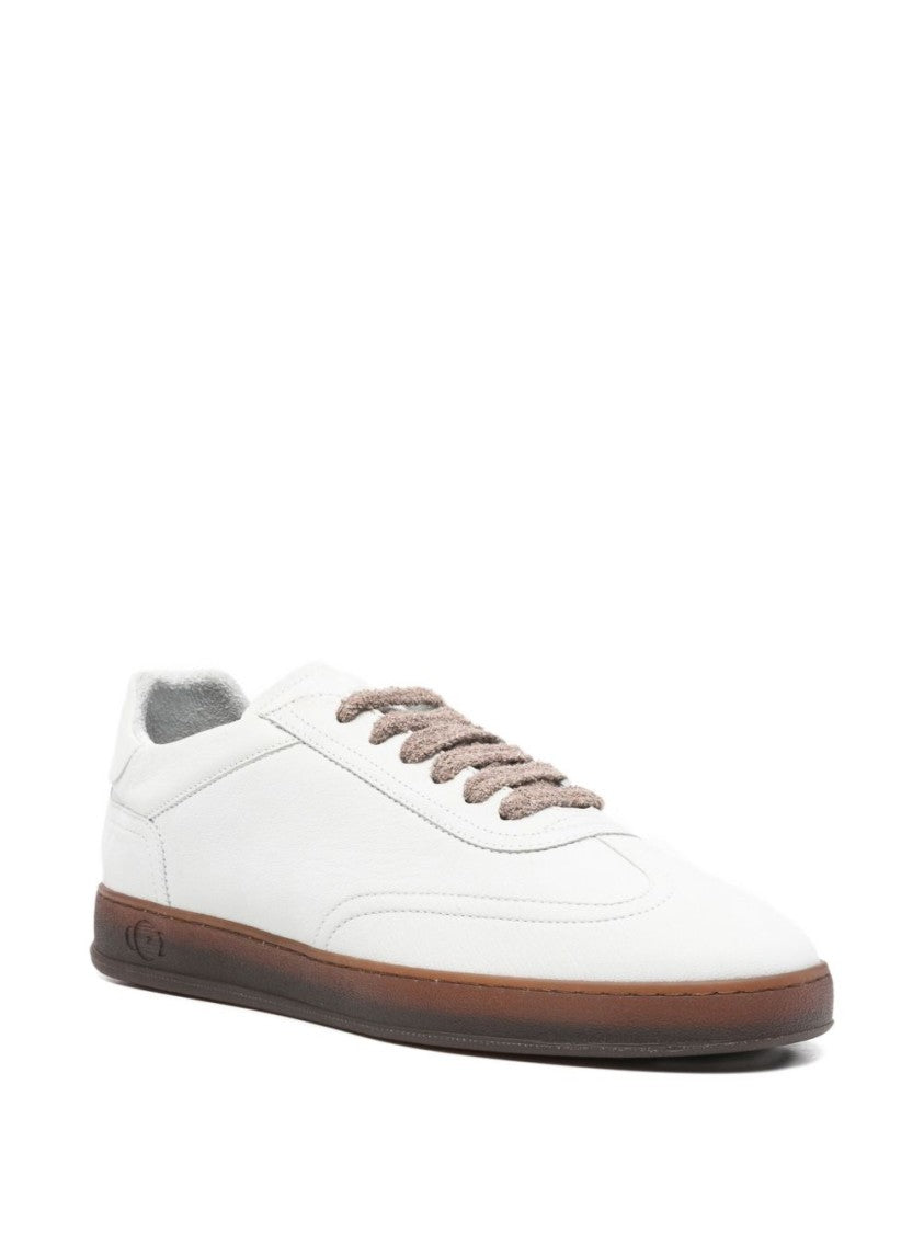 Soldini Minimalist White Leather Sneakers
