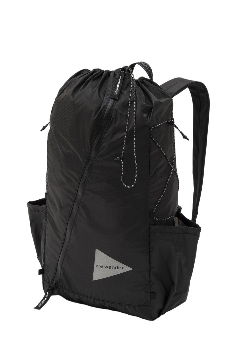 And Wander Black Packable Nylon Daypack Backpack