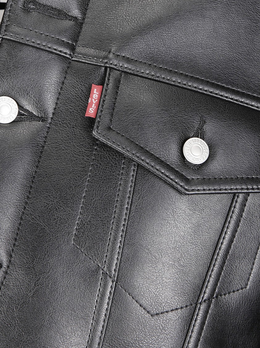 Junya Watanabe Asymmetrical Denim-Effect Jacket With Plush Fur Accents