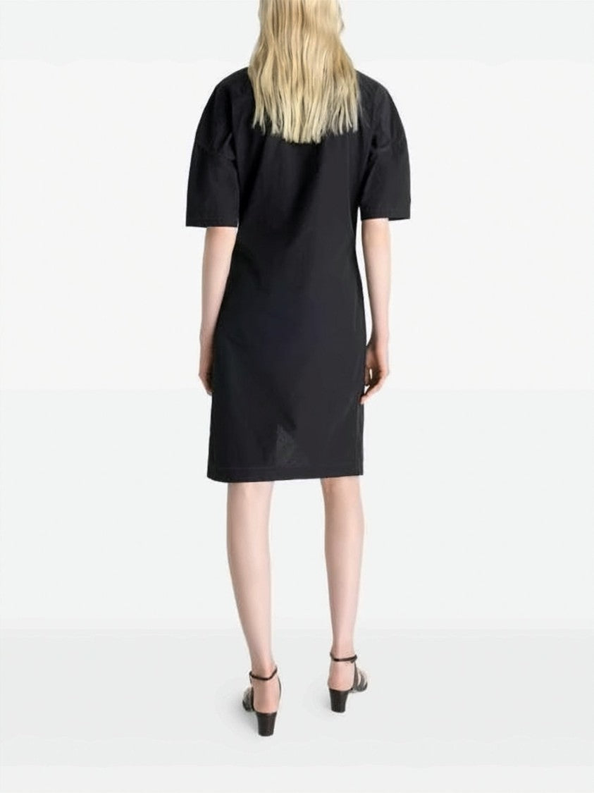 Lemaire Asymmetrical Button Closure Midi Dress With Structured Silhouette