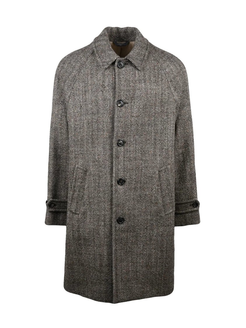 Circolo 1901 Brown-Beige Virgin Wool Coat