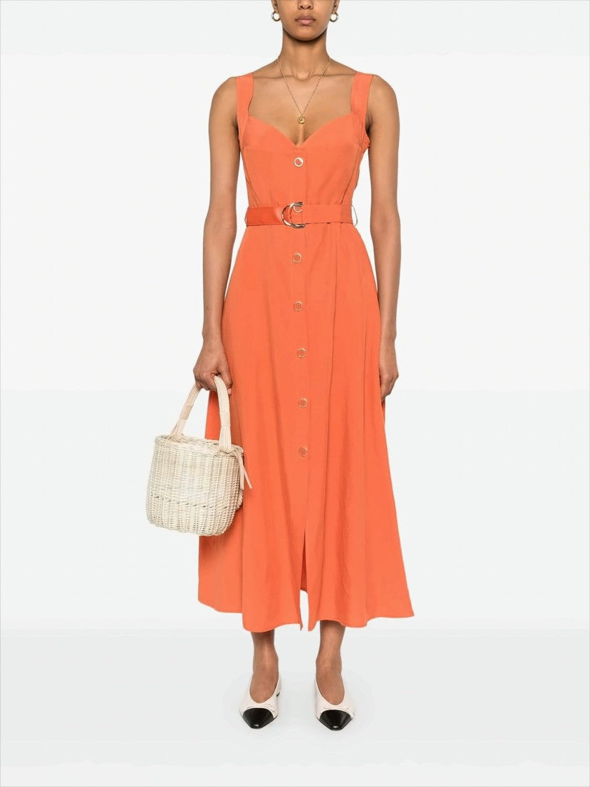 Liu Jo Terracotta Maxi Dress With Square Neckline