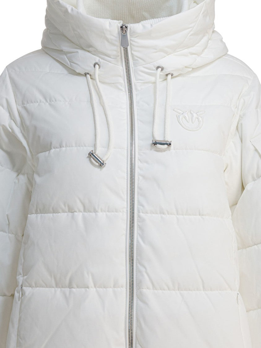 Pinko Short White Padded Jacket With Quilted Detailing