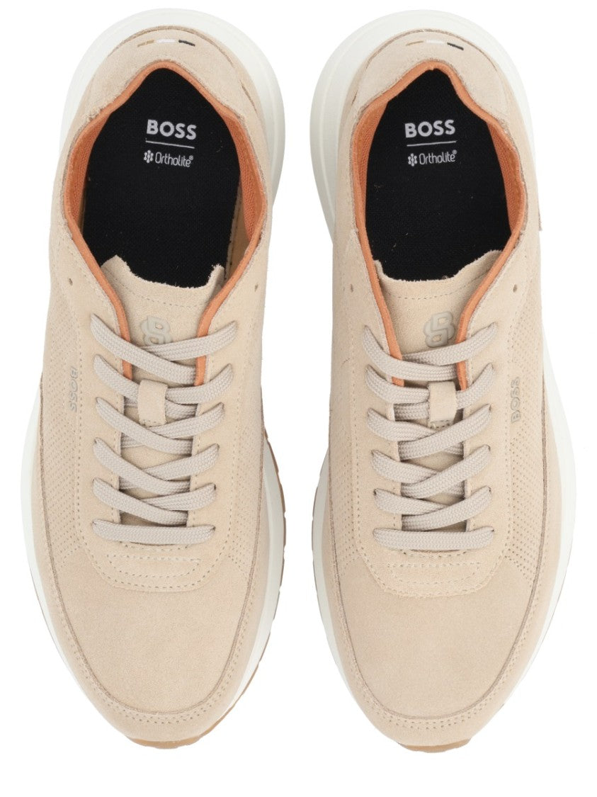 Boss Vinston Cow Leather Perforated Sneakers
