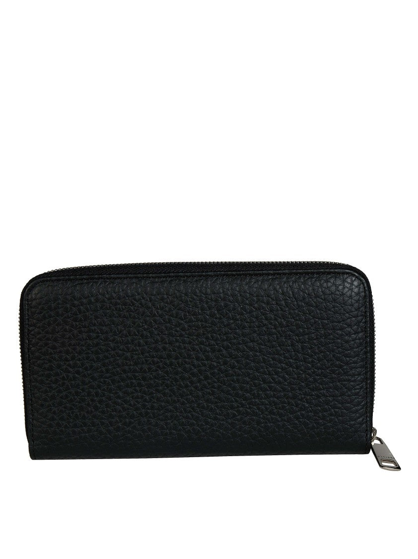 Orciani Zip-Around Textured Leather Wallet