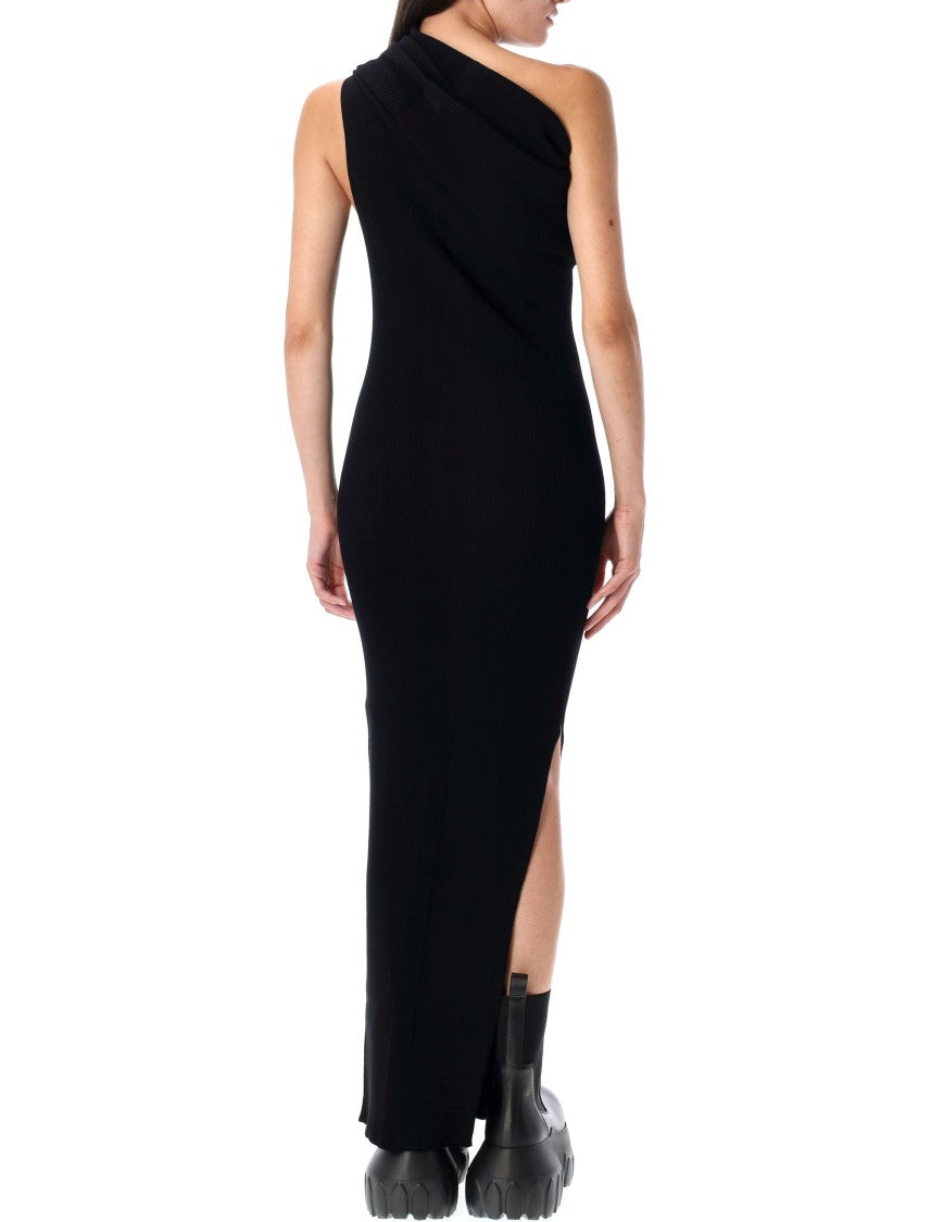 Rick Owens Athena One Shoulder Draped Floor Length Dress