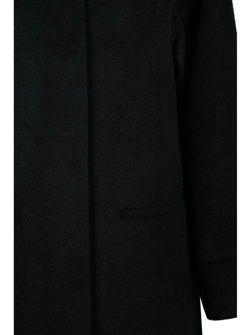 Oliver Horigamy Black Virgin Wool-Blend Coat