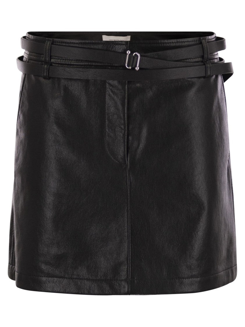 Sportmax Patto - Short Leather Skirt