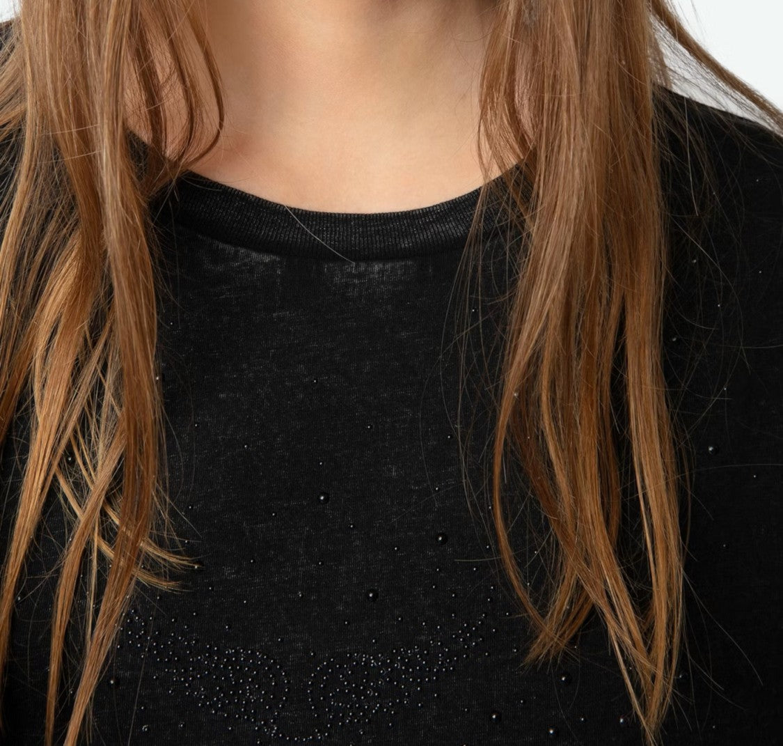 Zadig & Voltaire Knee-Length Black Dress With Subtle Embellishments