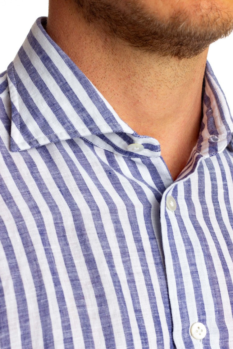 Borriello Pure Linen Striped Tailored Shirt