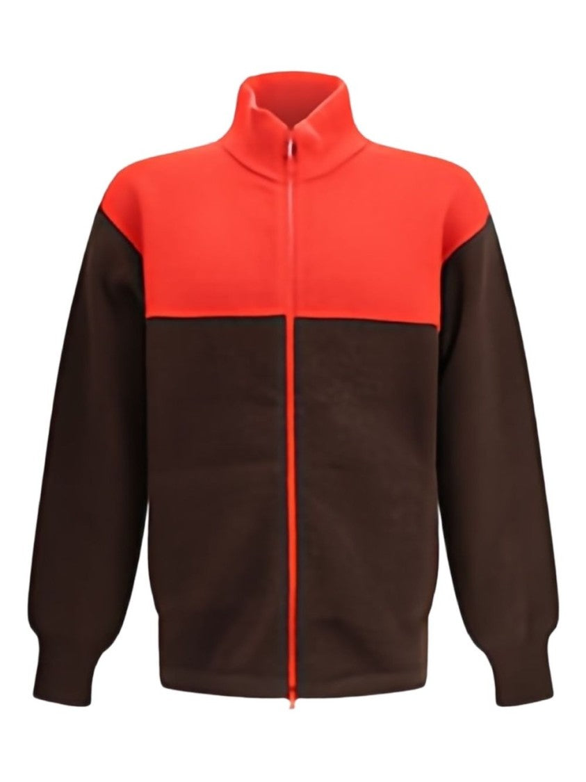 Gr10k Brown Multicolor Colourblock Logo Jacket