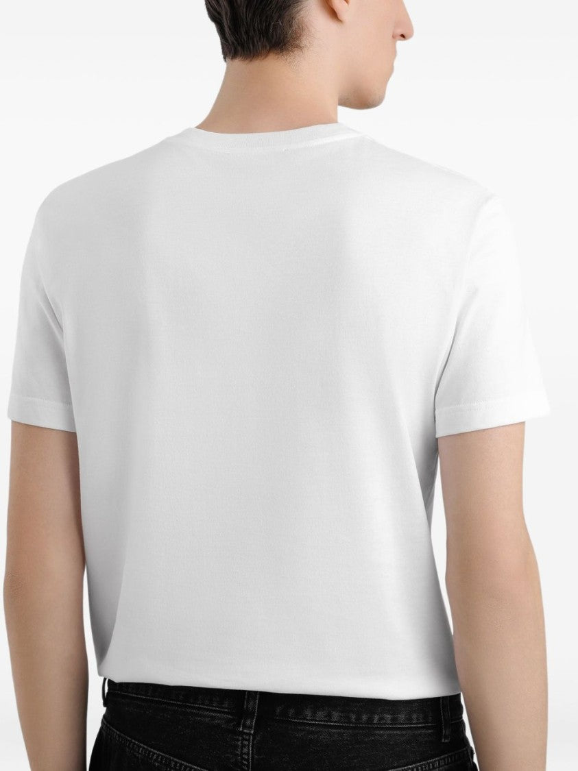 Dolce & Gabbana White Cotton T-Shirt With Signature Logo Print