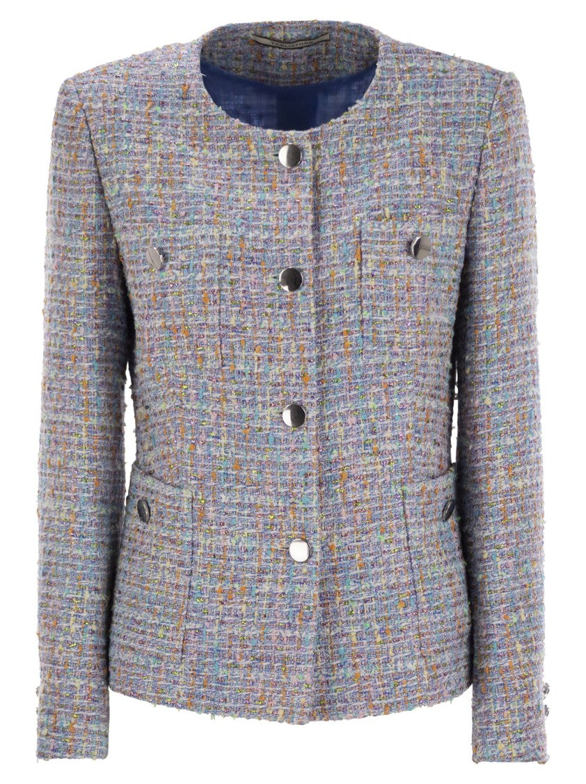 Tagliatore Crew-Neck Jacket With Front Pockets