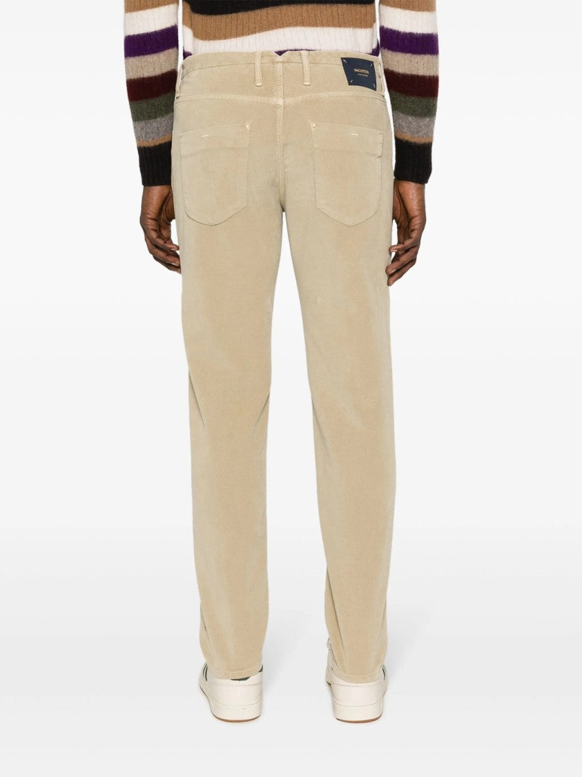 Incotex Neutral Pantalone Vintage Straight-Leg Cotton Pants
