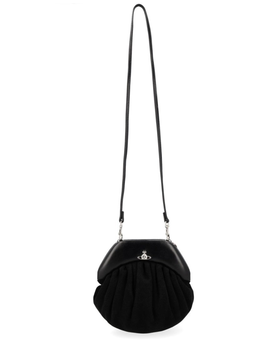 Vivienne Westwood Brooke Rounded Gathered Calf Leather Handbag