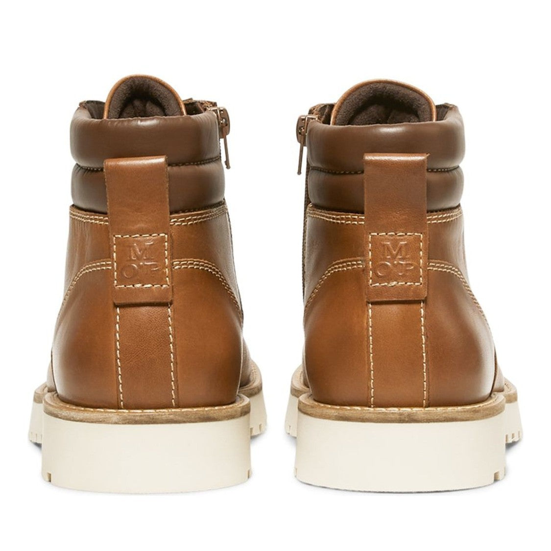 Marc O'polo Brown Jack 11A Leather Lace-Up Side Zip Boots