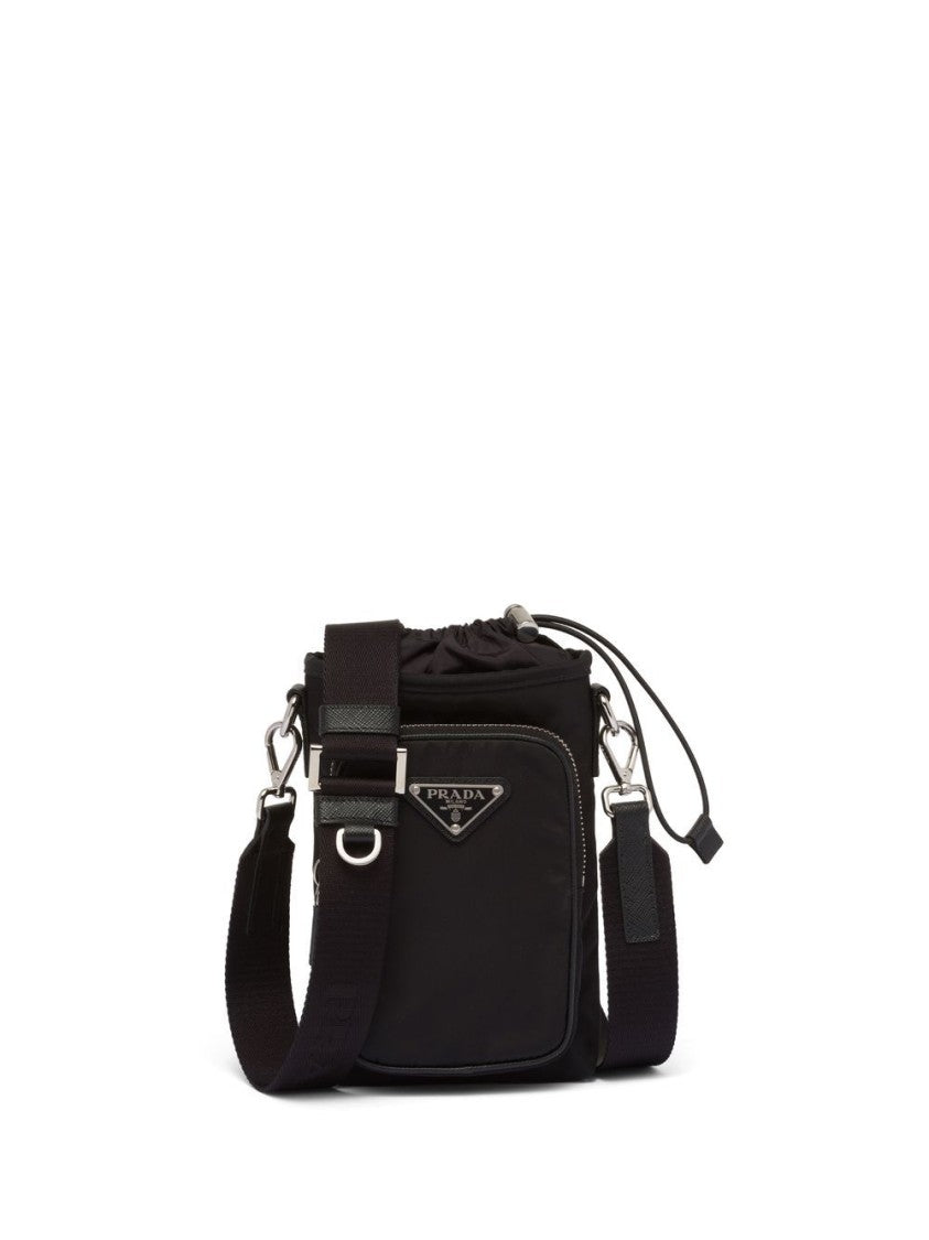 Prada Black Rectangular Crossbody Drawstring Bag