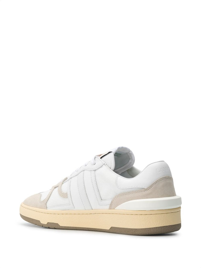 Lanvin White Logo Patch Leather Lace Sneakers