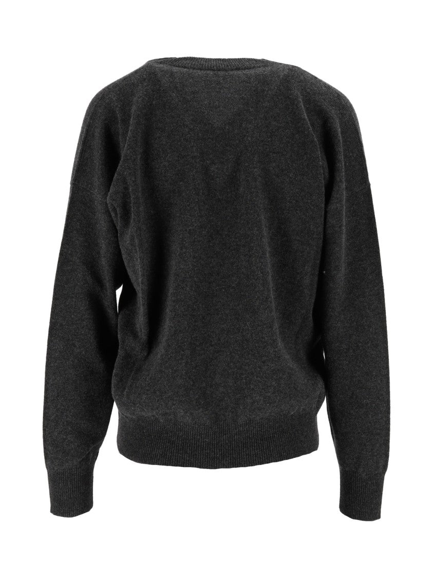 Peserico V-Neck Open-Knit Knitted Sweater