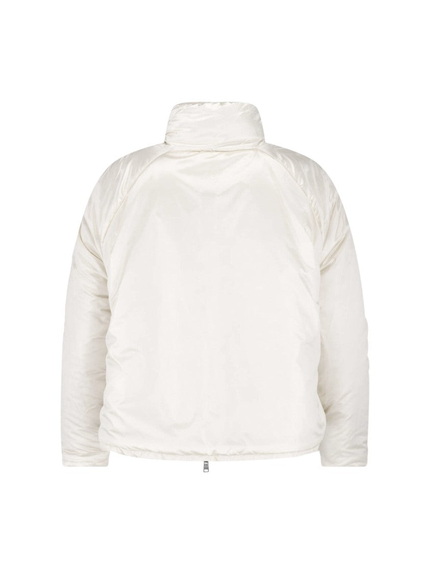 Herno Cream Teddy Reversible High-Neck Jacket