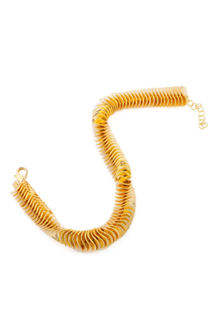 Federica Tosi Gold Lace Kate 18K Gold Plated Bronze Metal Necklace