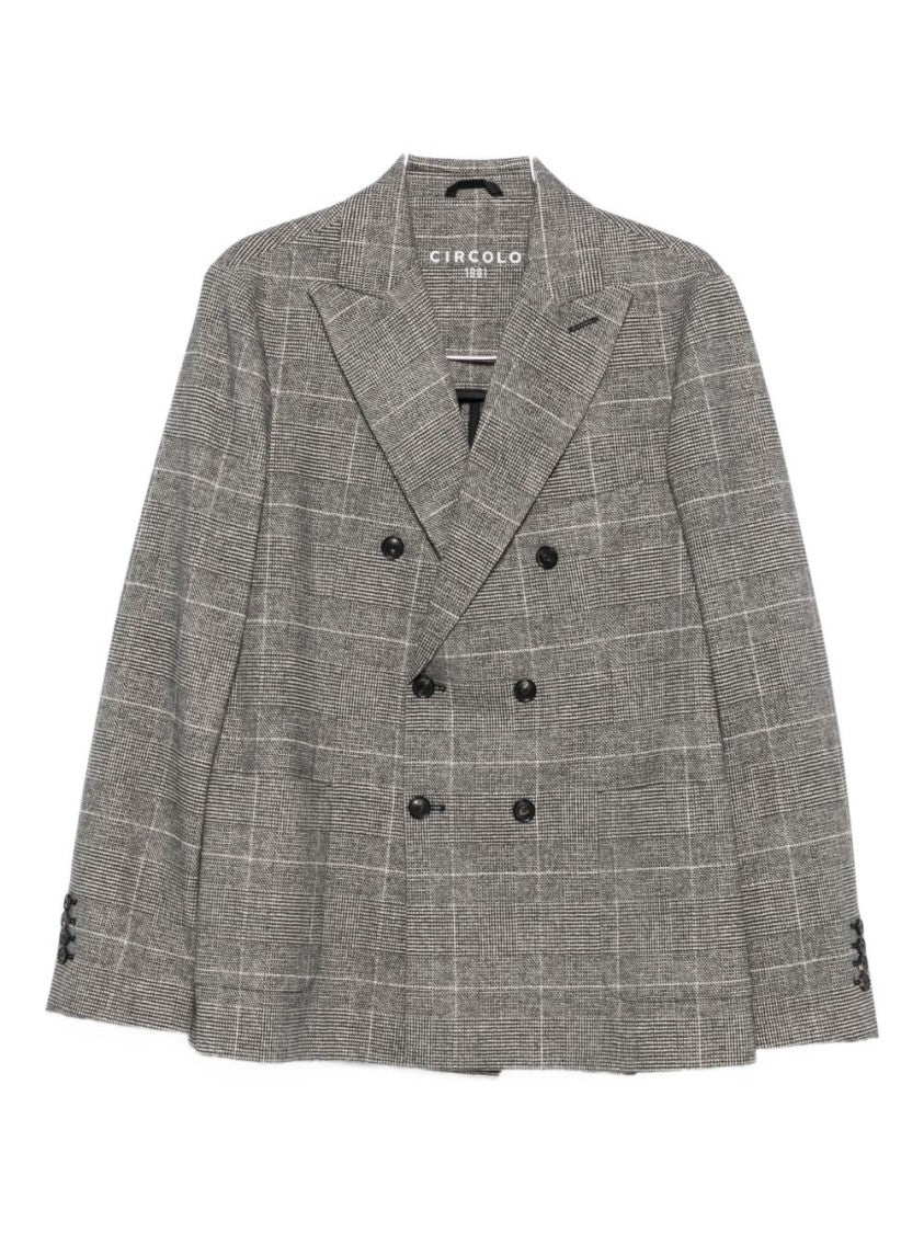 Circolo 1901 Double-Breasted Checkered Blazer