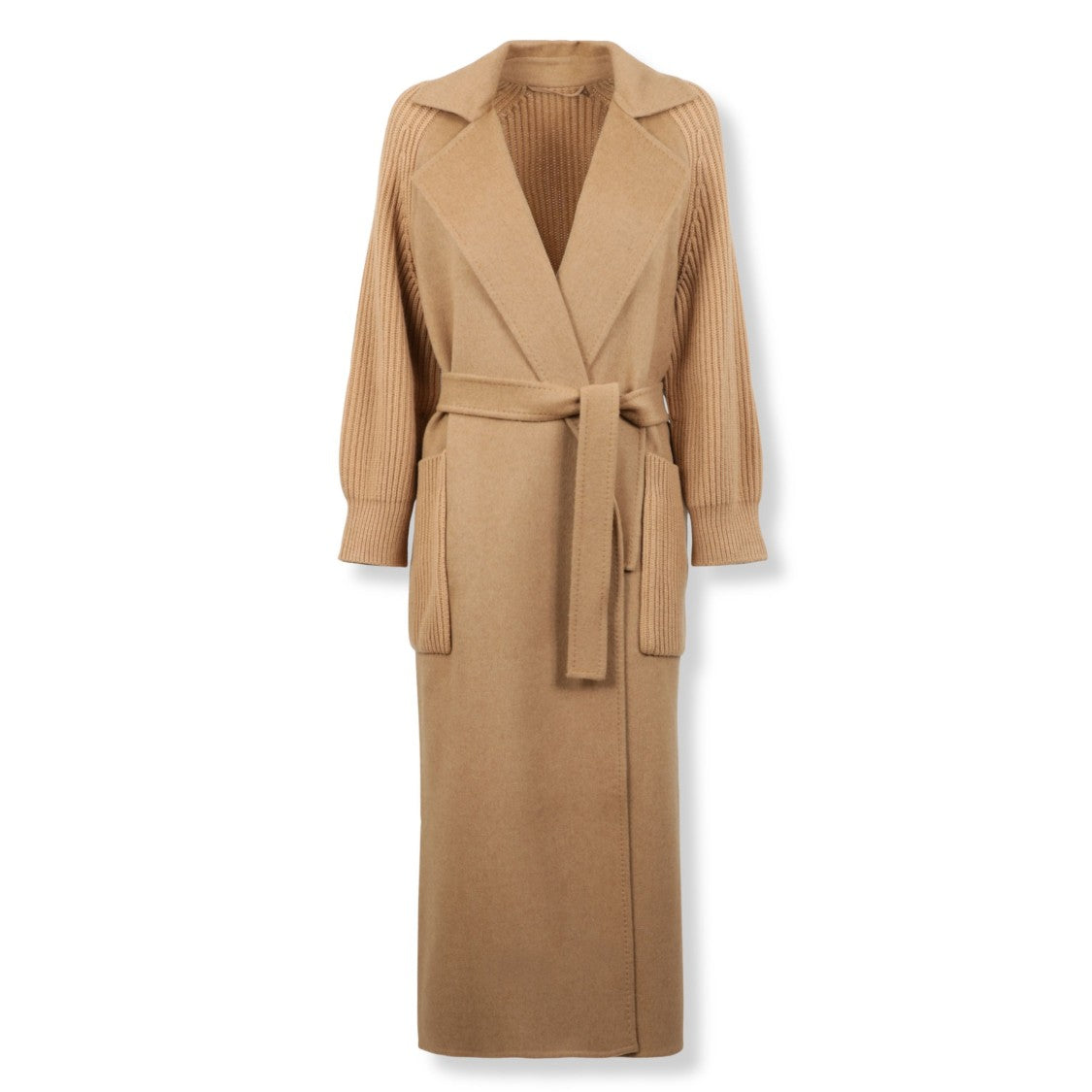 Max Mara Berard Belted Rib-Trim Coat