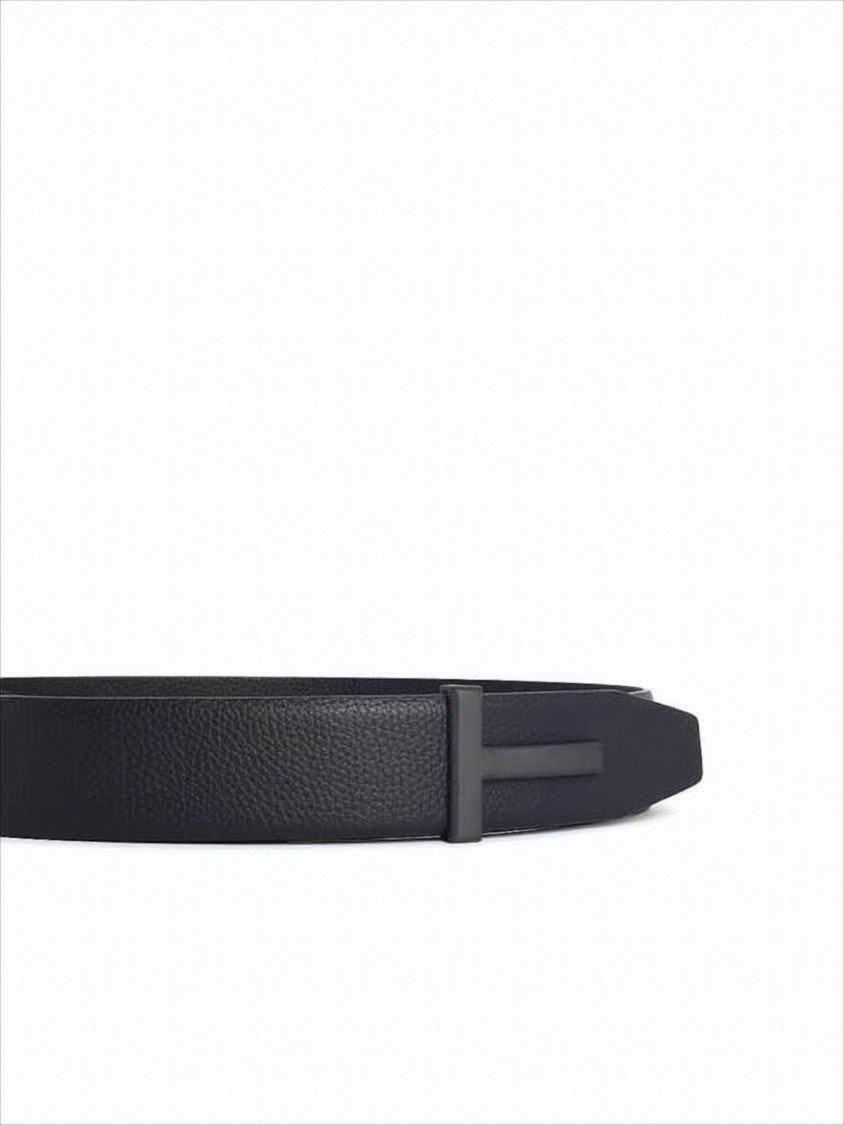 Tom Ford Textured Calf Leather Belt With Matte-Finished Buckle