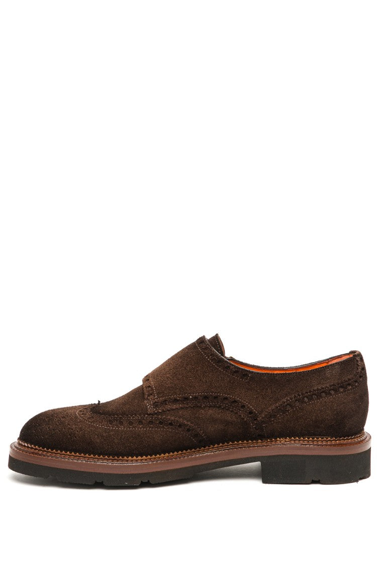Santoni Double-Buckle Suede Shoes