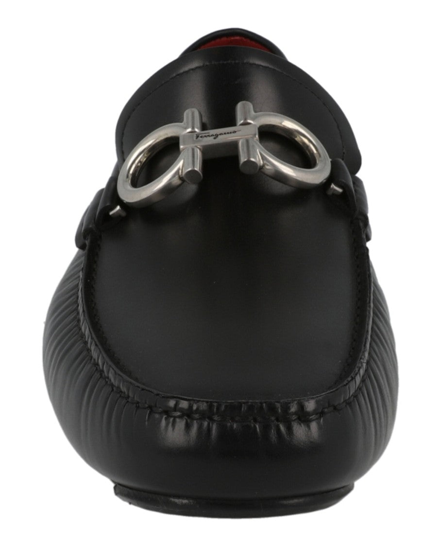 Ferragamo Switch Black Calfskin Leather Slip-On Loafer