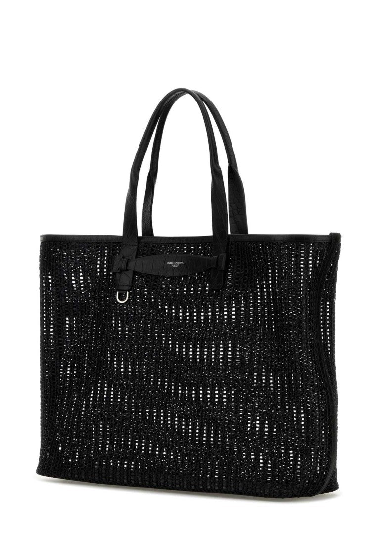 Dolce & Gabbana Black Mesh Shopping Bag