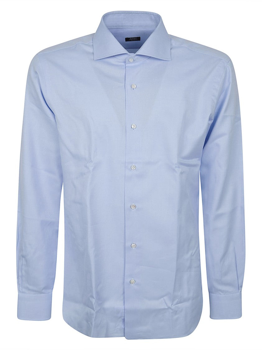 Barba Napoli Long-Sleeve Textured Cotton Shirt