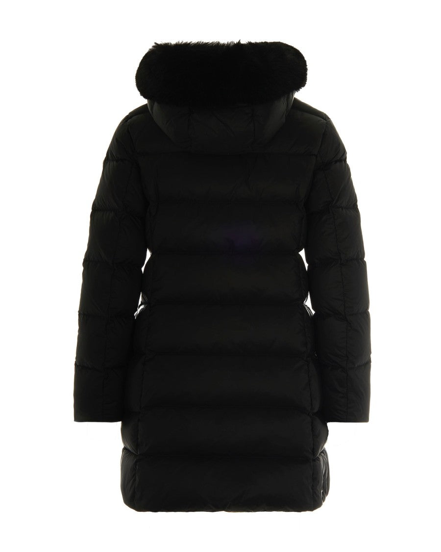 Colmar Originals Long Down Jacket With Faux Fur - Black