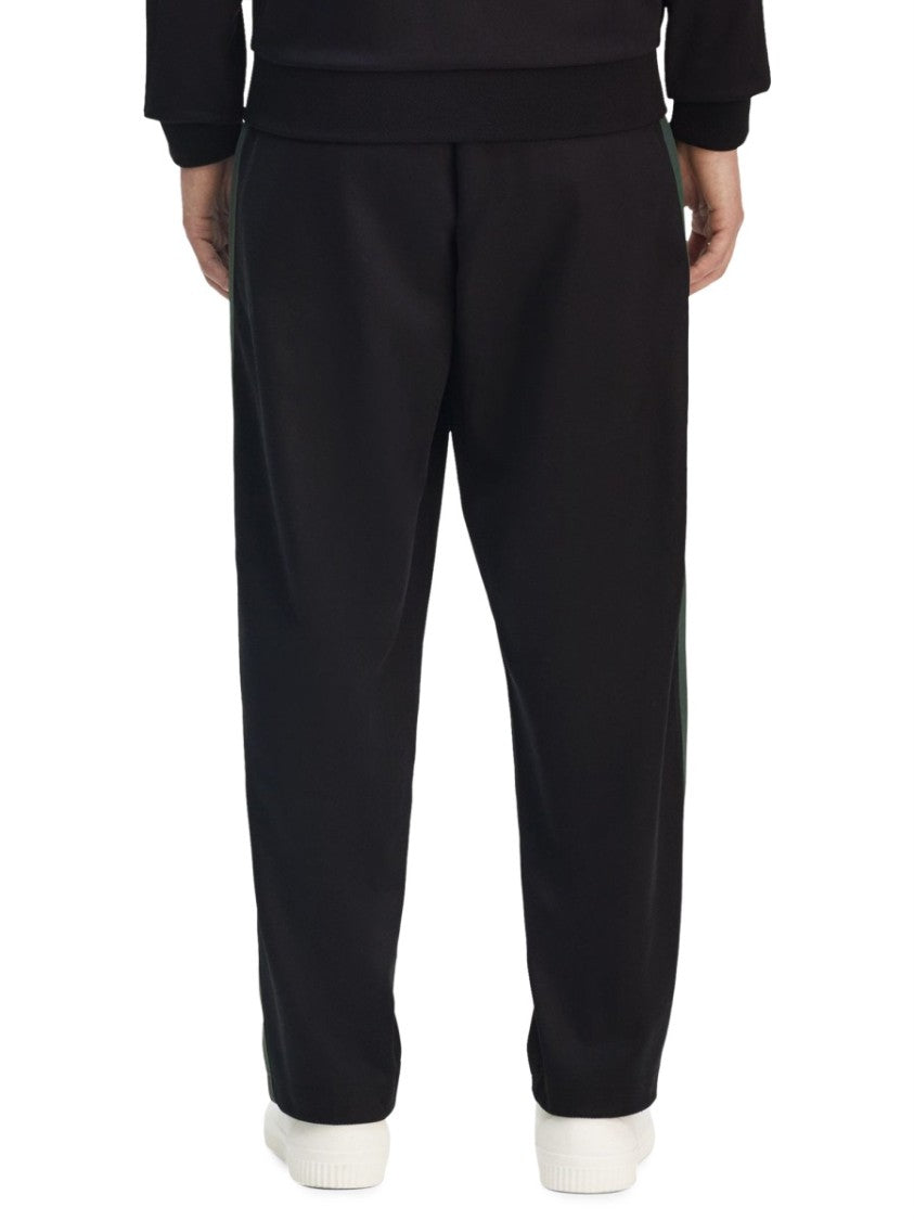 Fred Perry Relaxed Fit Black Truck Pants With Contrasting Stripes