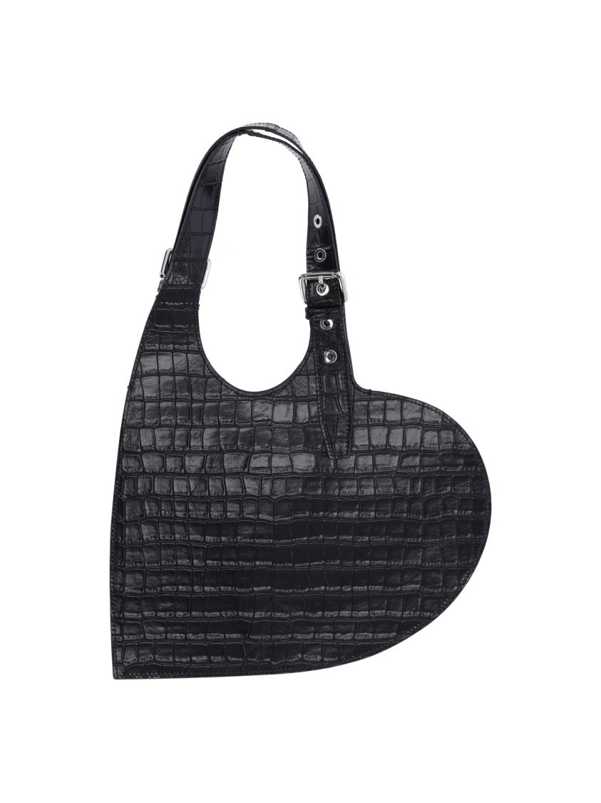 Coperni “Heart” Croc-Effect Bag – Black