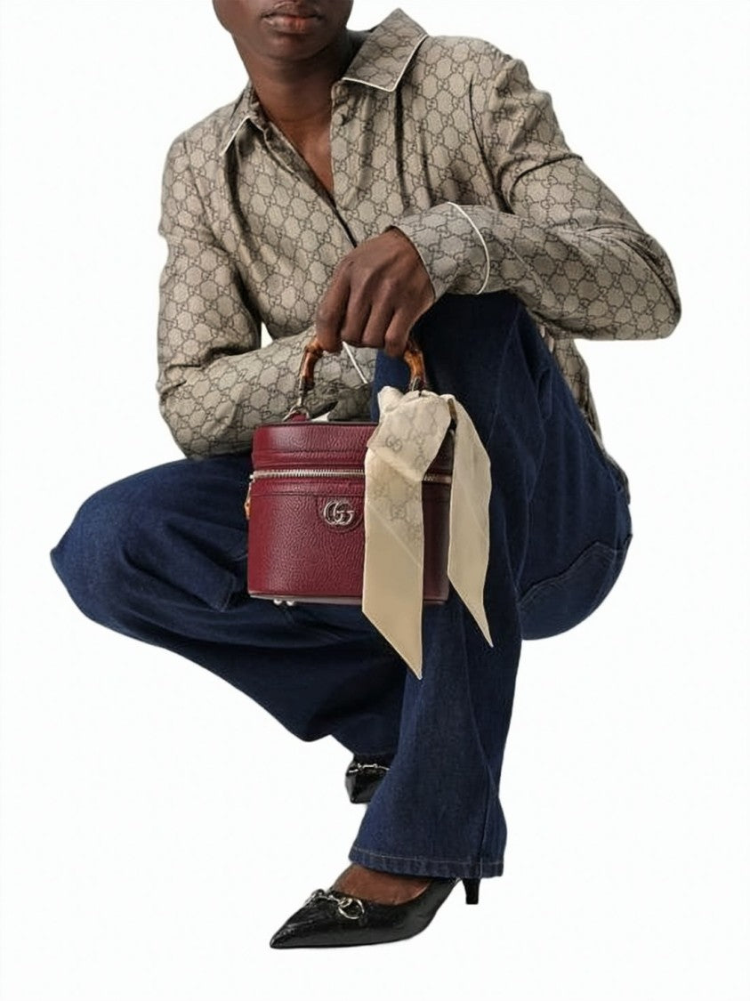 Gucci Silk Scarf With Monogram Pattern