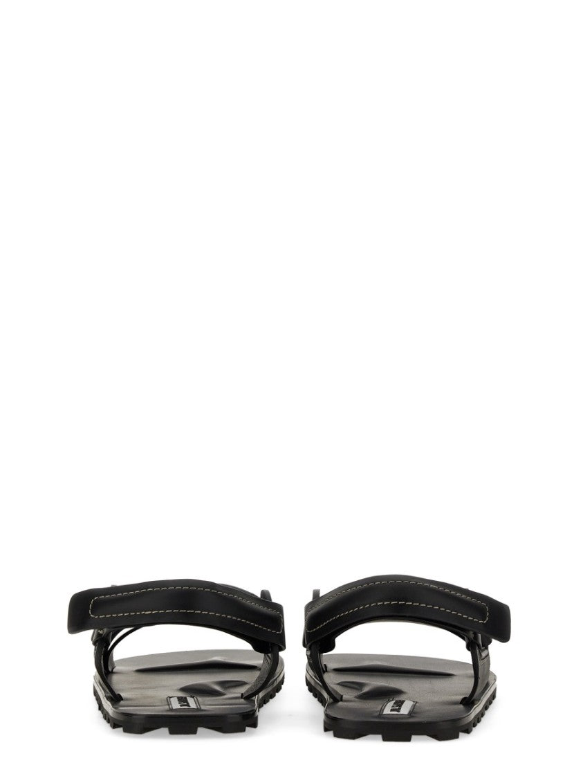 Jil Sander Crisscross Strap Sandal With Durable Rubber Sole