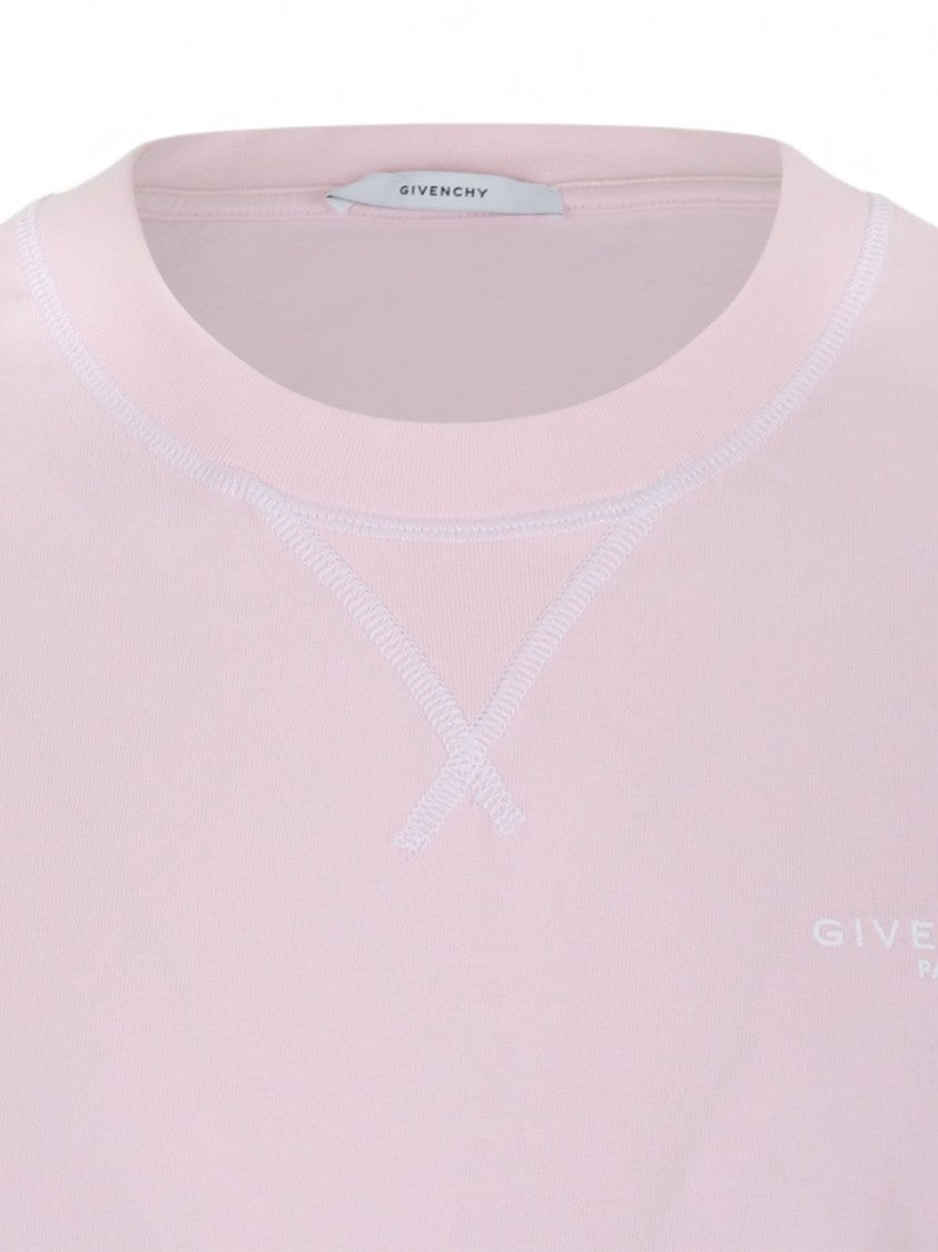Givenchy Pastel Pink Crew Neck Short-Sleeve Cotton T-Shirt