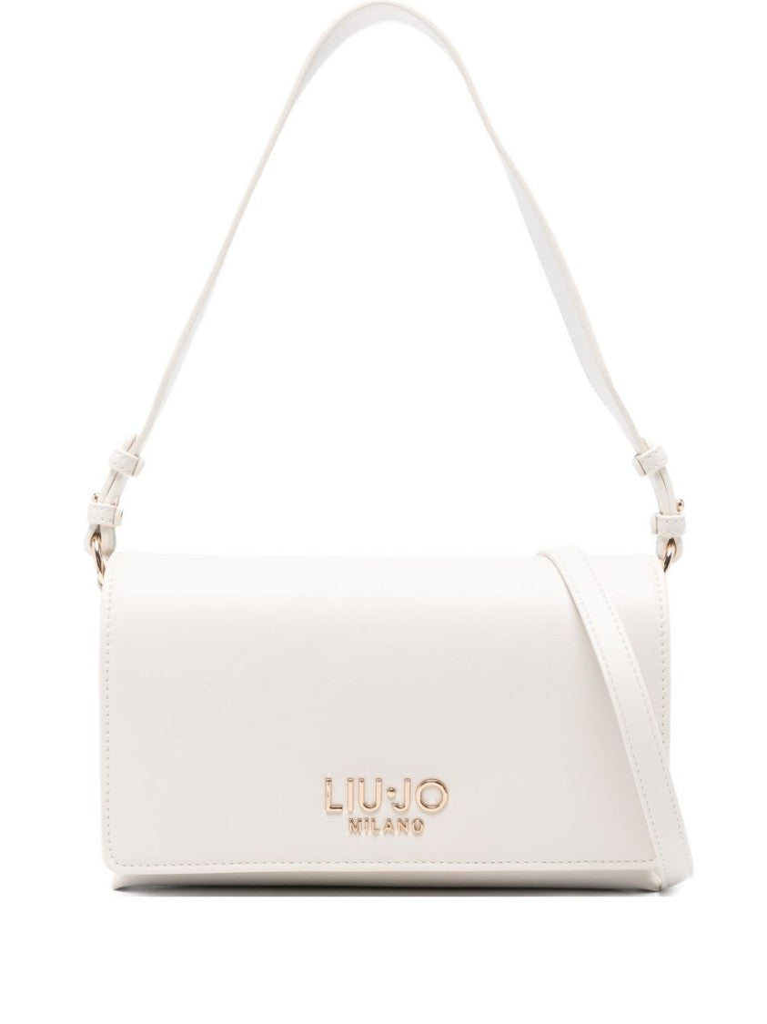 Liu Jo Rectangular Beige Shoulder Bag With Gold-Tone Accents