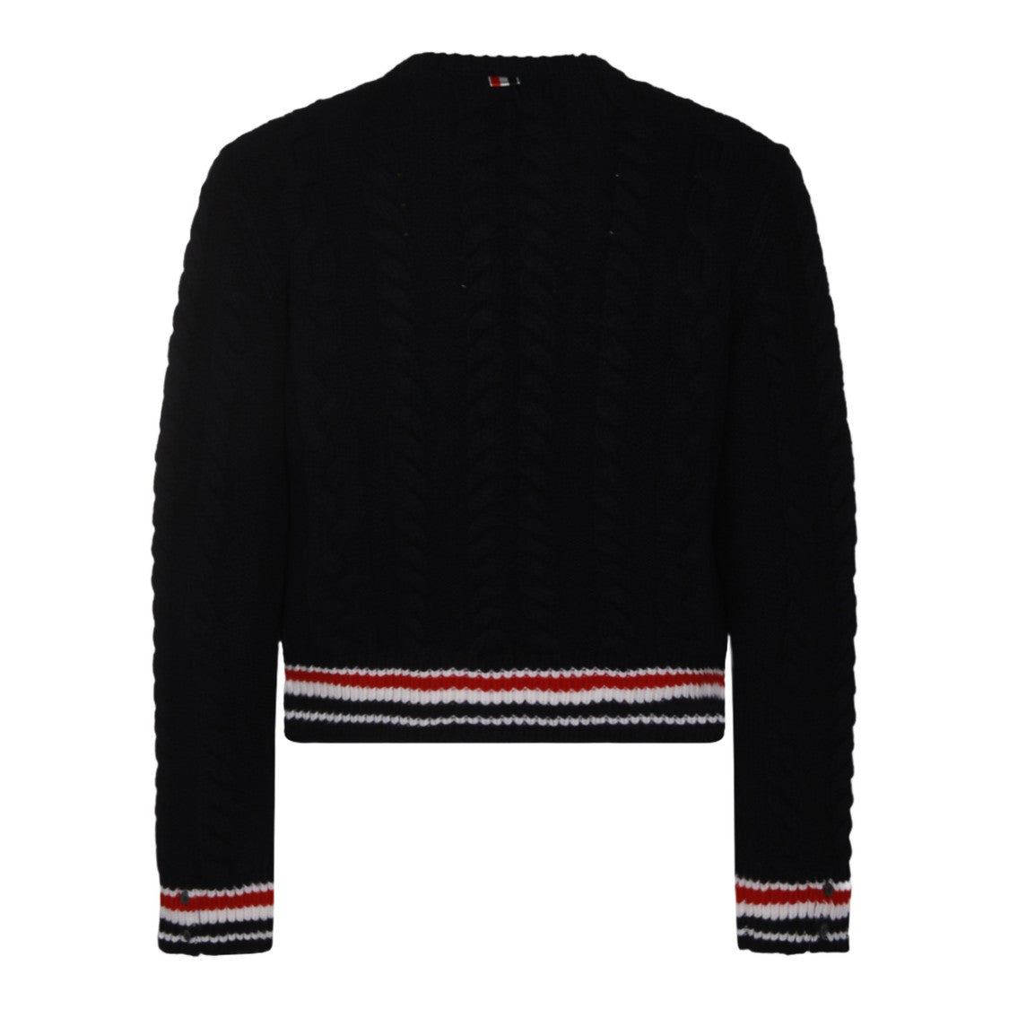 Thom Browne Cable-Knit Sweater With Striped Accents