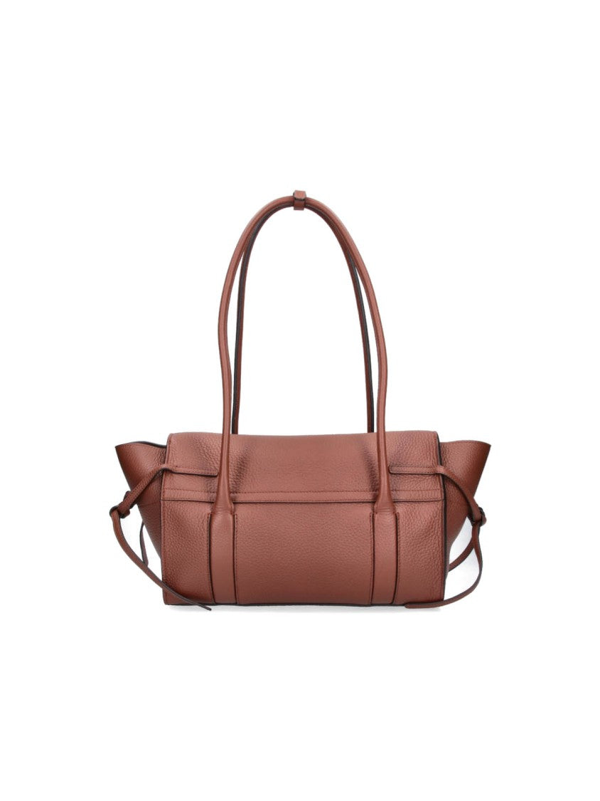Mulberry Structured Brown Pebbled Leather Handbag