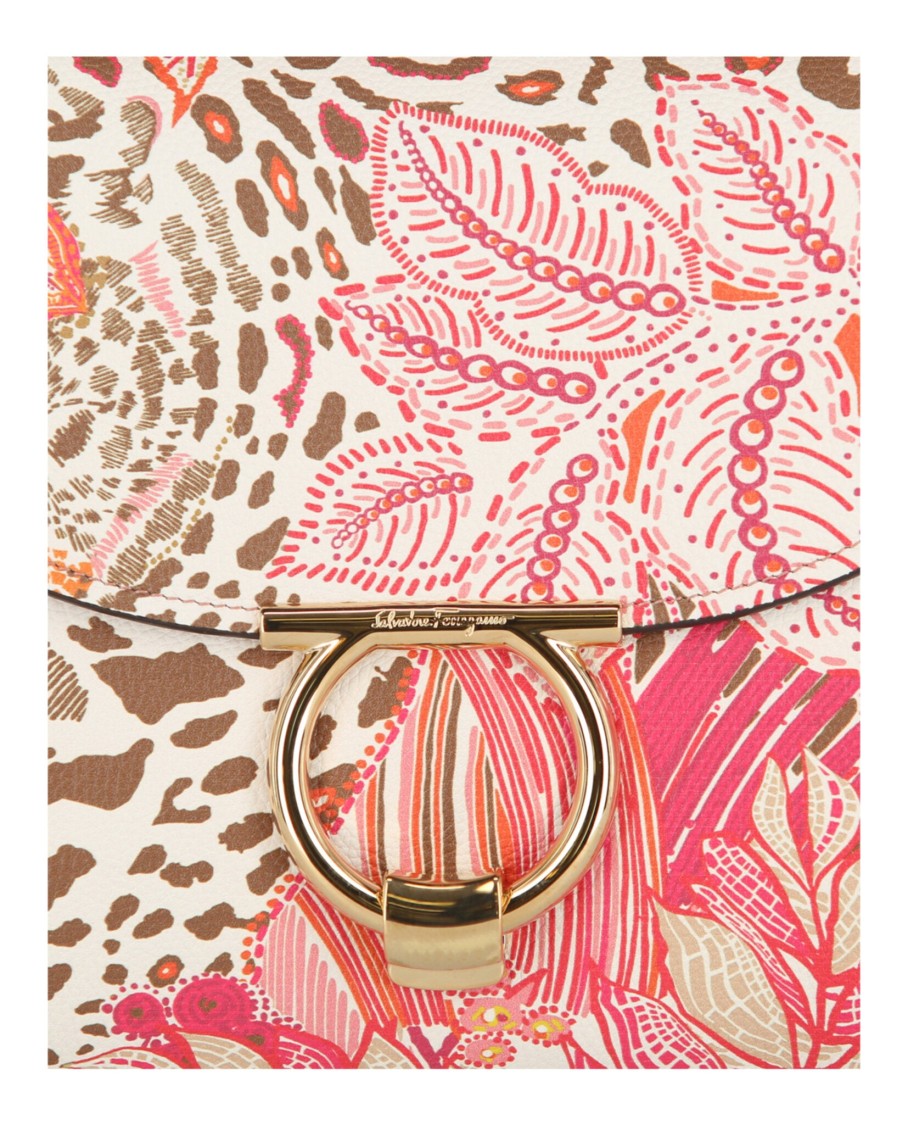 Ferragamo Margot Gancio Plant-Print Shoulder Bag