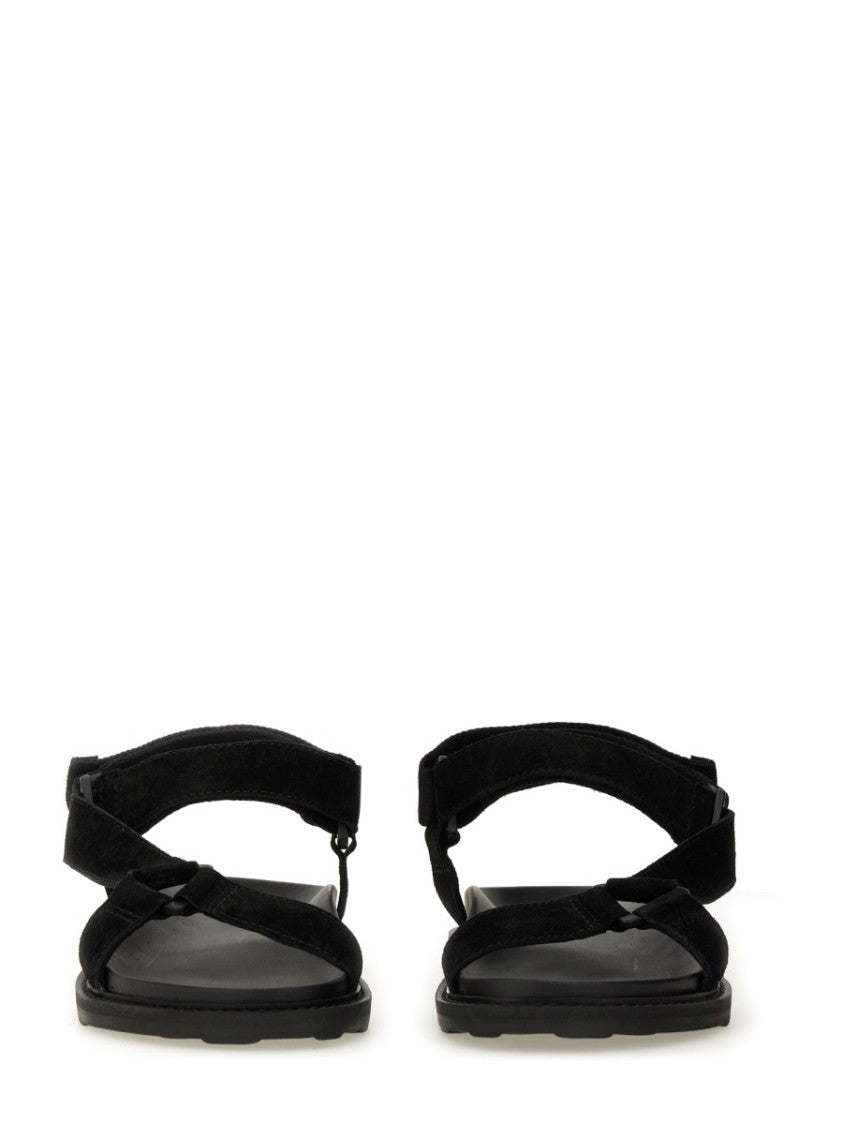 Moschino Black Sandals With Iconic Logo Strap