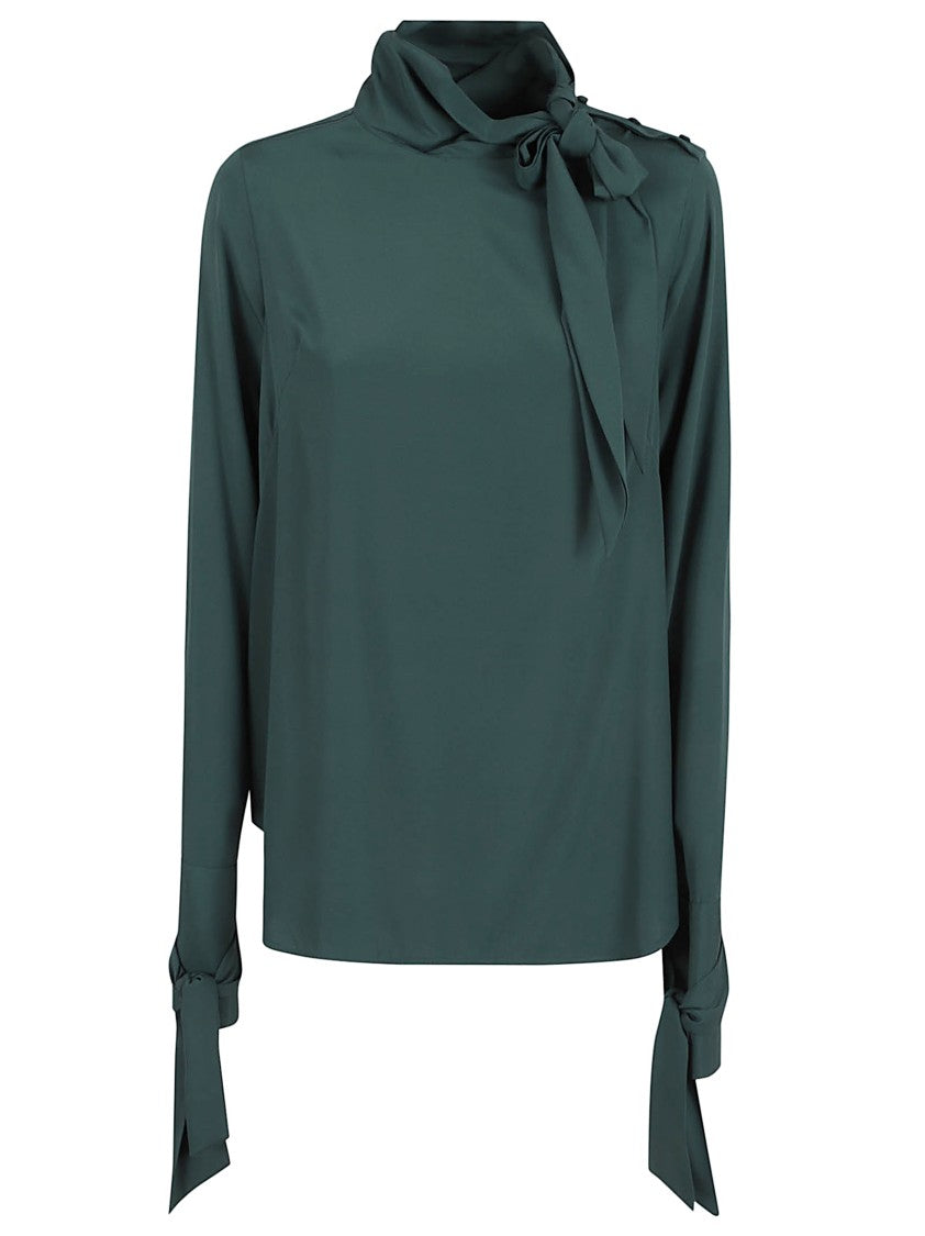 Ermanno Scervino Silk Blouse With Tied Bow Detail