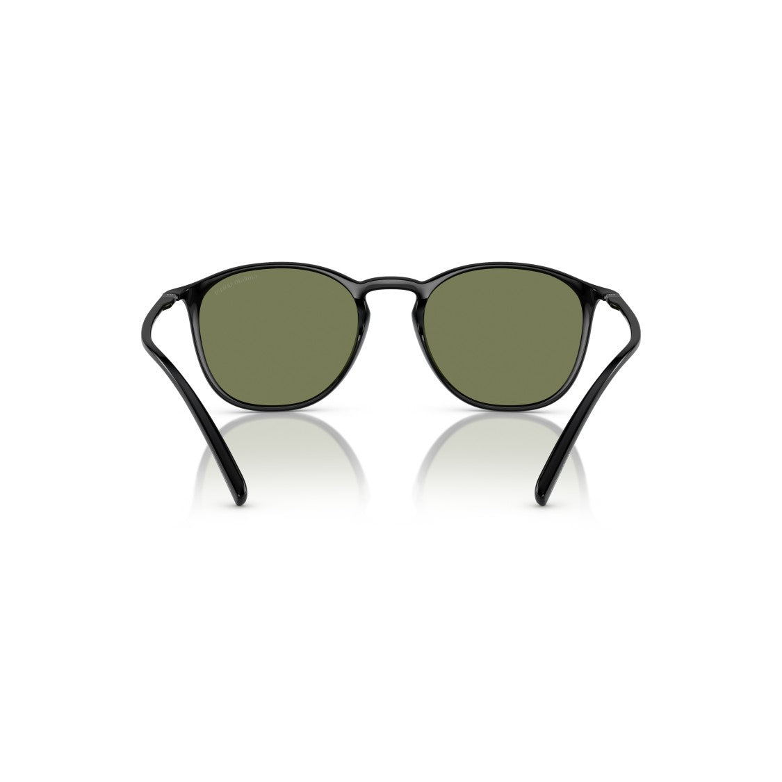 Giorgio Armani 0Ar8186u Rounded Square Black Nylon Sunglasses With Olive Green Lenses