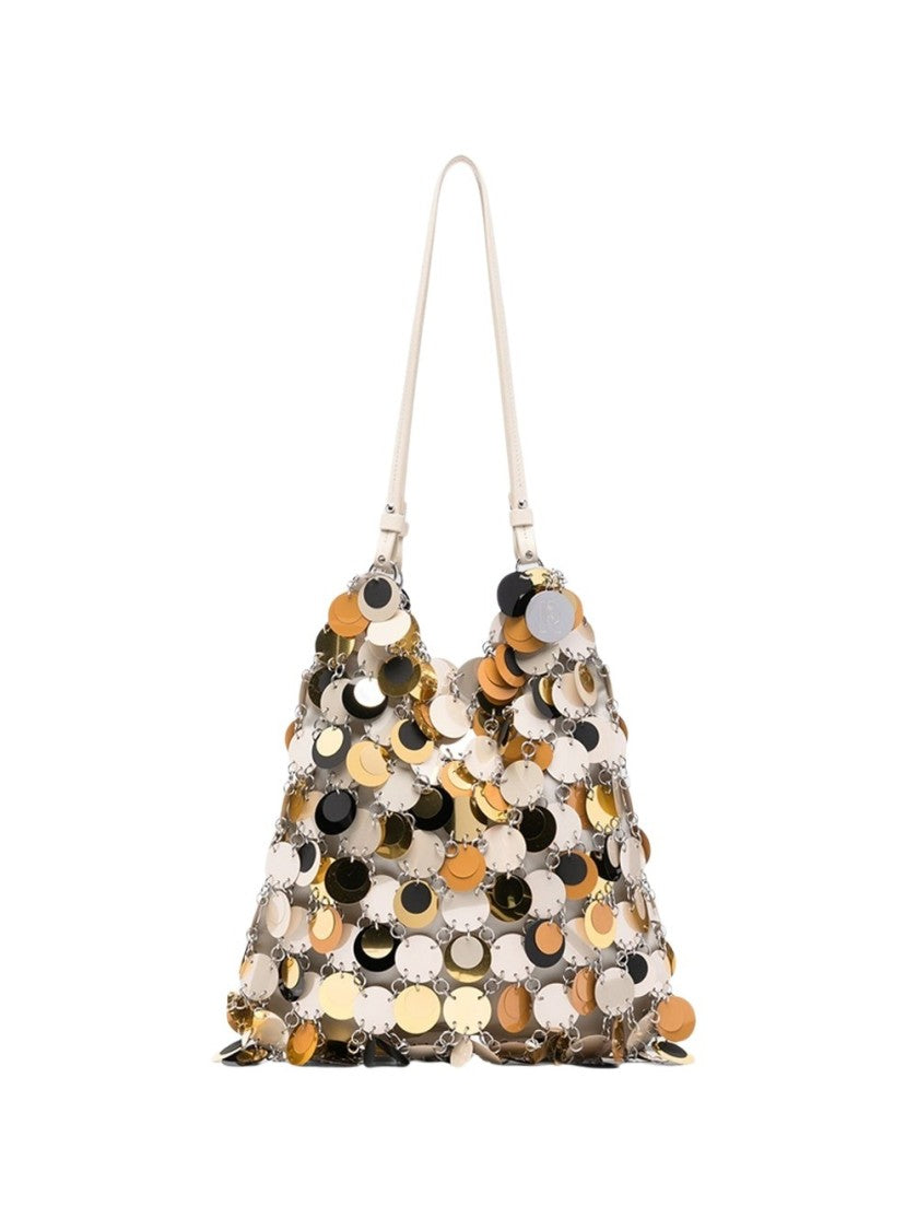 Rabanne Sparkle Discs Shoulder Bag Cheetah